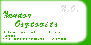 nandor osztovits business card